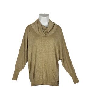 Joseph A. Qu’est-ce Que C’est Silk Large Gold Shimmer Cowl Neck Sweater Vintage